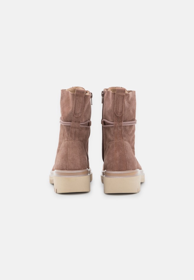 Gabour | Bottines à Lacets Exclusives Rose Foncé/panna
